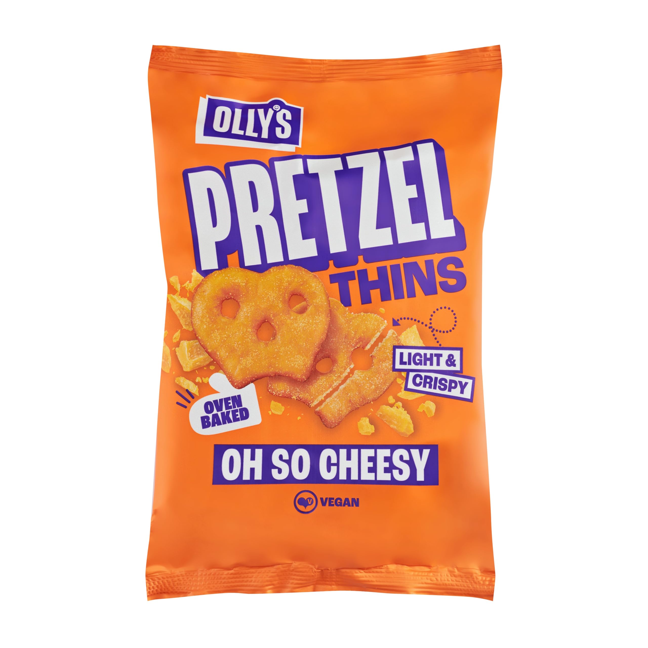 Olly's Pretzels horneados Sabor a Queso Snacks Veganos 140g