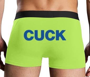 Knaughty Knickers Cuck Mens Boxer Briefs Stretchy with Design Cuckhold Hotwife No Fly Stretchy Sexy Colorful Mens Trunks