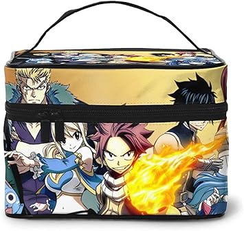 Amazon Co Jp フェアリーテイルアニメメイクアップバッグ女性用大型コスメティックバッグトラベルメイクアップオーガナイザーケース ビューティー