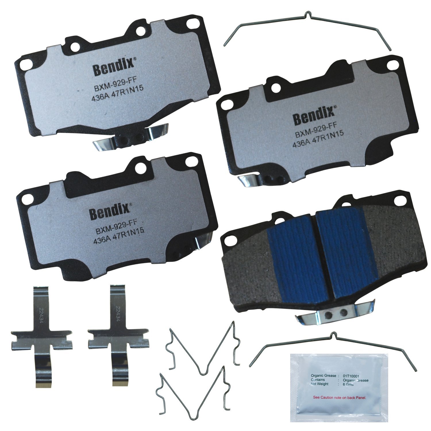 Bendix Fleet Metlok MKD436AFM Semi-Metallic Front Brake Pads for Toyota 4Runner 2002-2001, Hilux 2004, Tacoma 1998-1995