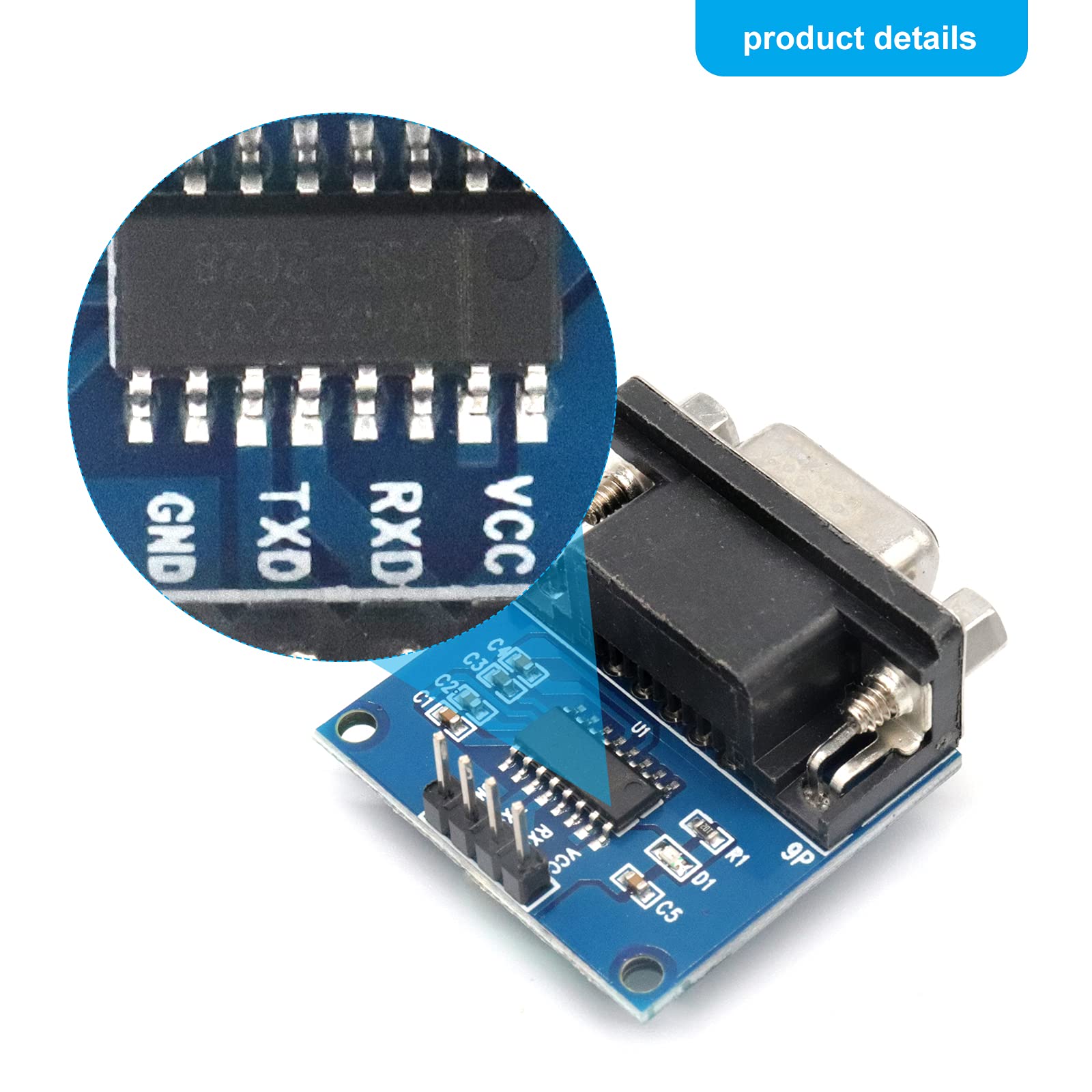 ARCELI 5 pezzi MAX3232 - Modulo di collegamento a presa TTL seriale a scheda convertitore TTL DB9 adatto per aggiornamenti di attrezzature come DVD
