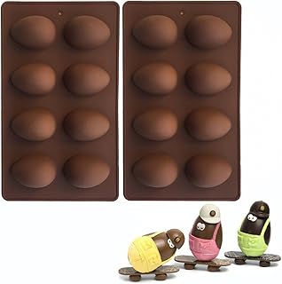 2-Pack Easter Egg Silicone Mold - MoldFun Easter surprise Eggs Pan Mold for Peanut Butter Chocolate, Candy, Muffin Cake, Cupcake, Jello, Soap, Bath Bomb, Yogurt Ice Cream, Candle Wax