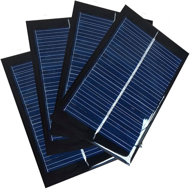 NUZAMAS Set of 4 Pieces 6V 100mA 90X60mm Micro Mini Solar Panel Cells For Solar Power Energy, DIY Home, Science Projects - Toys - Battery Charger