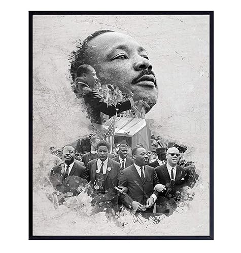Dr Martin Luther King, MLK, Civil Rights Art - African American Wall Decor, Decoration for Living Room, Bedroom, Office - Gift for Black History