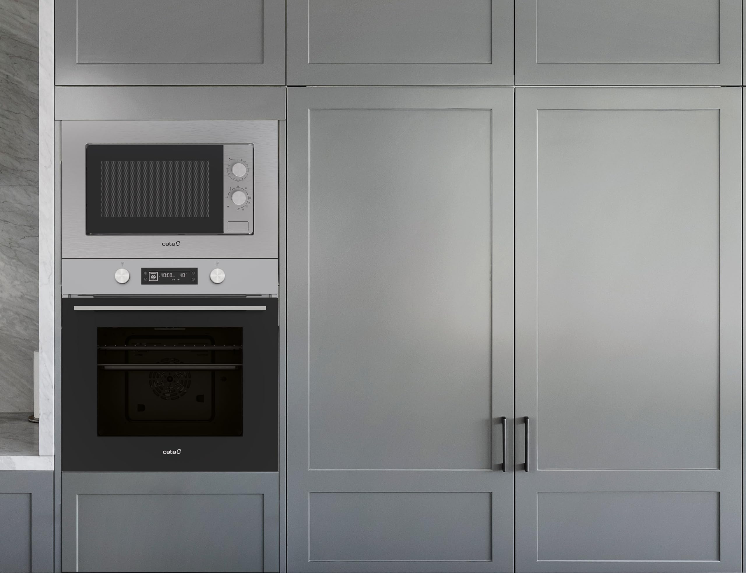 CATA MDS 8108 X - Forno multifunzione digitale integrato, 60 cm, 73 l, 8 funzioni, classe A, guida telescopica, display digitale, porta fredda 3 vetri, acciaio inox e vetro nero