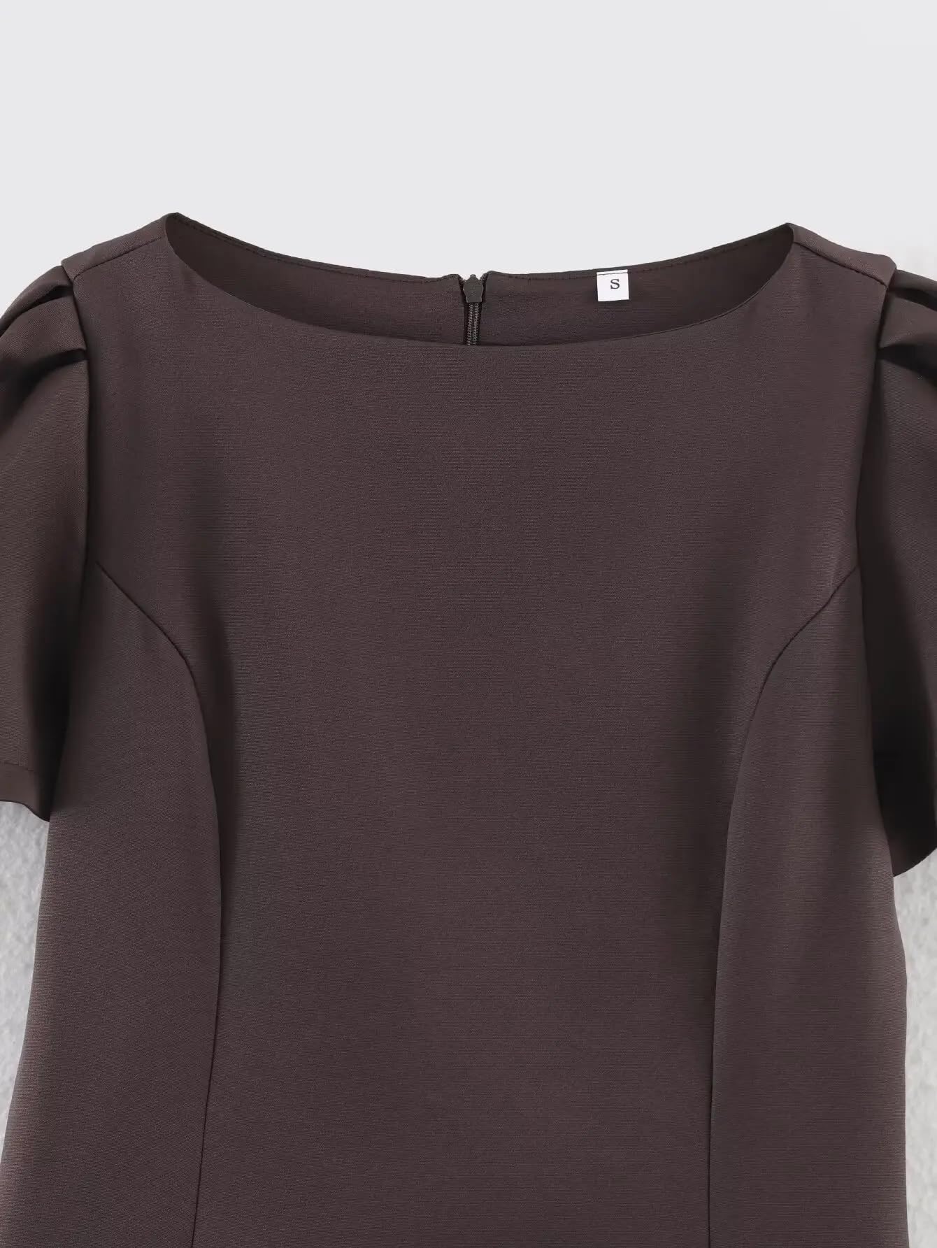 Hübsche Kleid Kleider Dress Damen Elegante Kurzärmelige Minikleider Schlichtes Schmales Kleid Weibliches Modeparty-Abendkleid