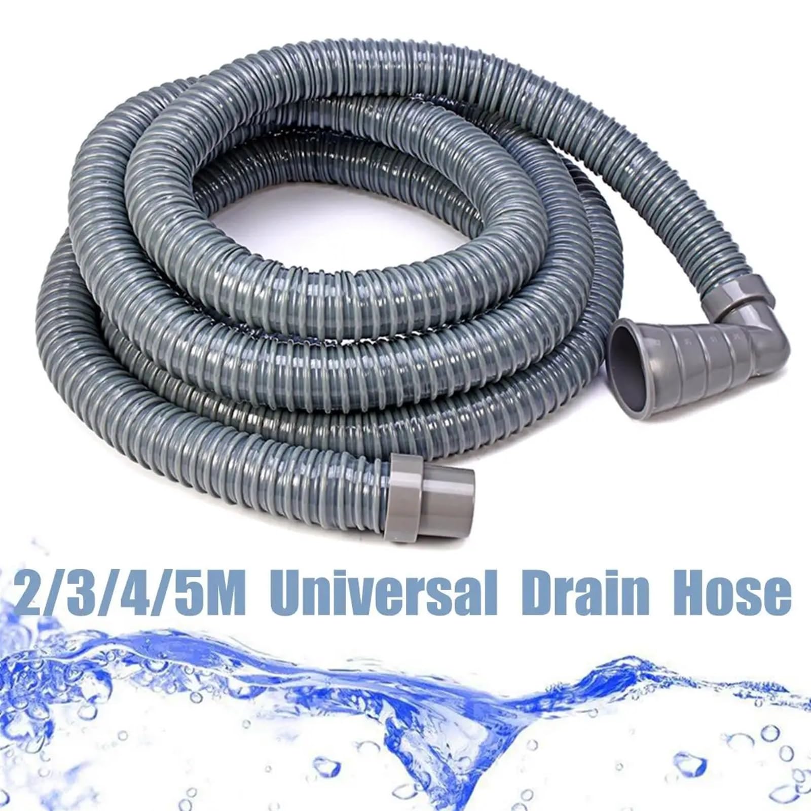 Tubo Desague Lavadora Manguera de Drenaje Flexible for Lavadora, Salida de Aguas residuales de lavavajillas, Tubo Blando de expulsión, Tubo Flexible Apto for 32-42 mm, 2 m, 3 m, 4 m, 5 m(5m)