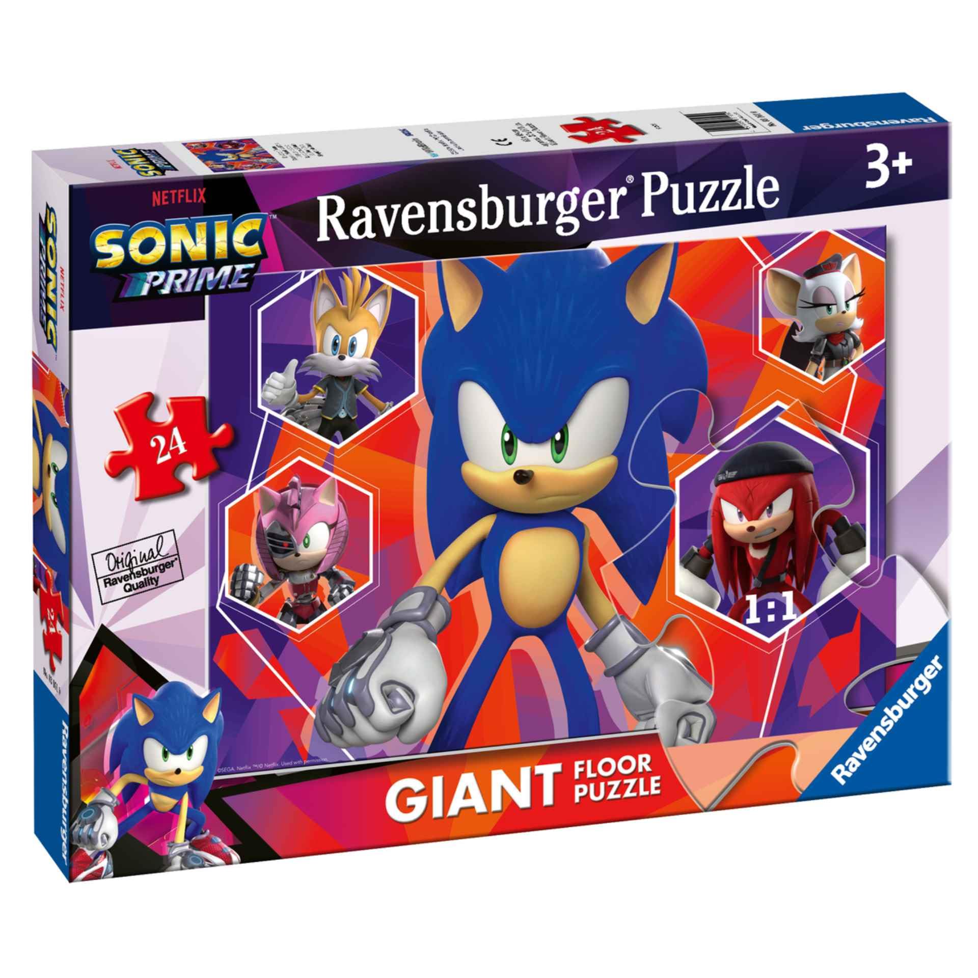 Ravensburger - Sonic Puzzle, 24 Giant Floor Collection, 24 Pieces, Puzzle for Kids, Recommended Age 3+ Years