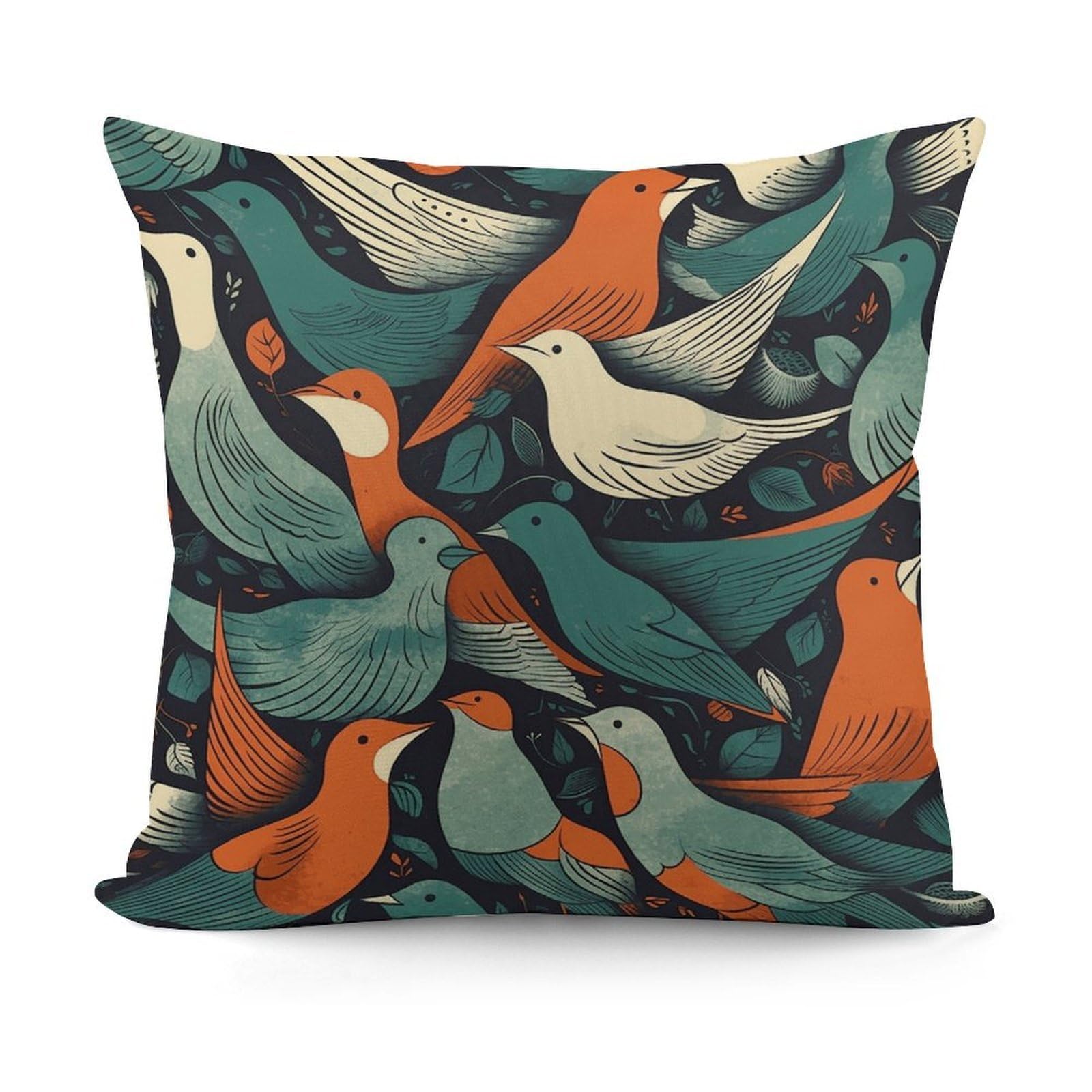 VstaDank Flock of Birds Throw Pillow Cover Soft Square Cushion Cover Art Artwork Pillow Covers Mordern Couch Pillow Covers Decorative Cushion Case for Chair Couch Bedroom Living Room