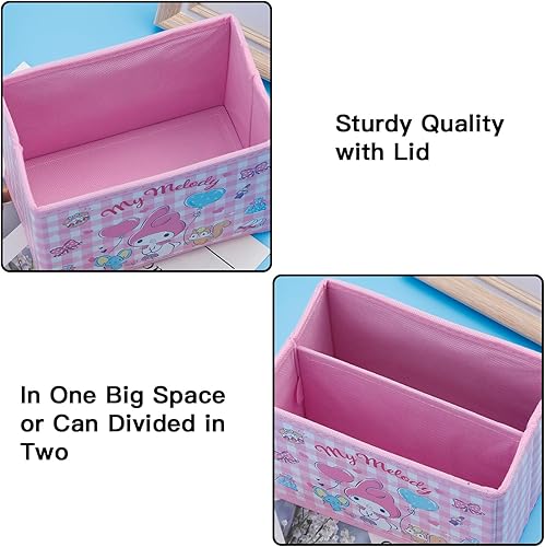 Miniatura 3 de QUQMDKL Cajas de almacenamiento Kawaii Kitty de tela Kumi con tapas, organizadores de gatitos y gatos, cestas de almacenamiento de oficina