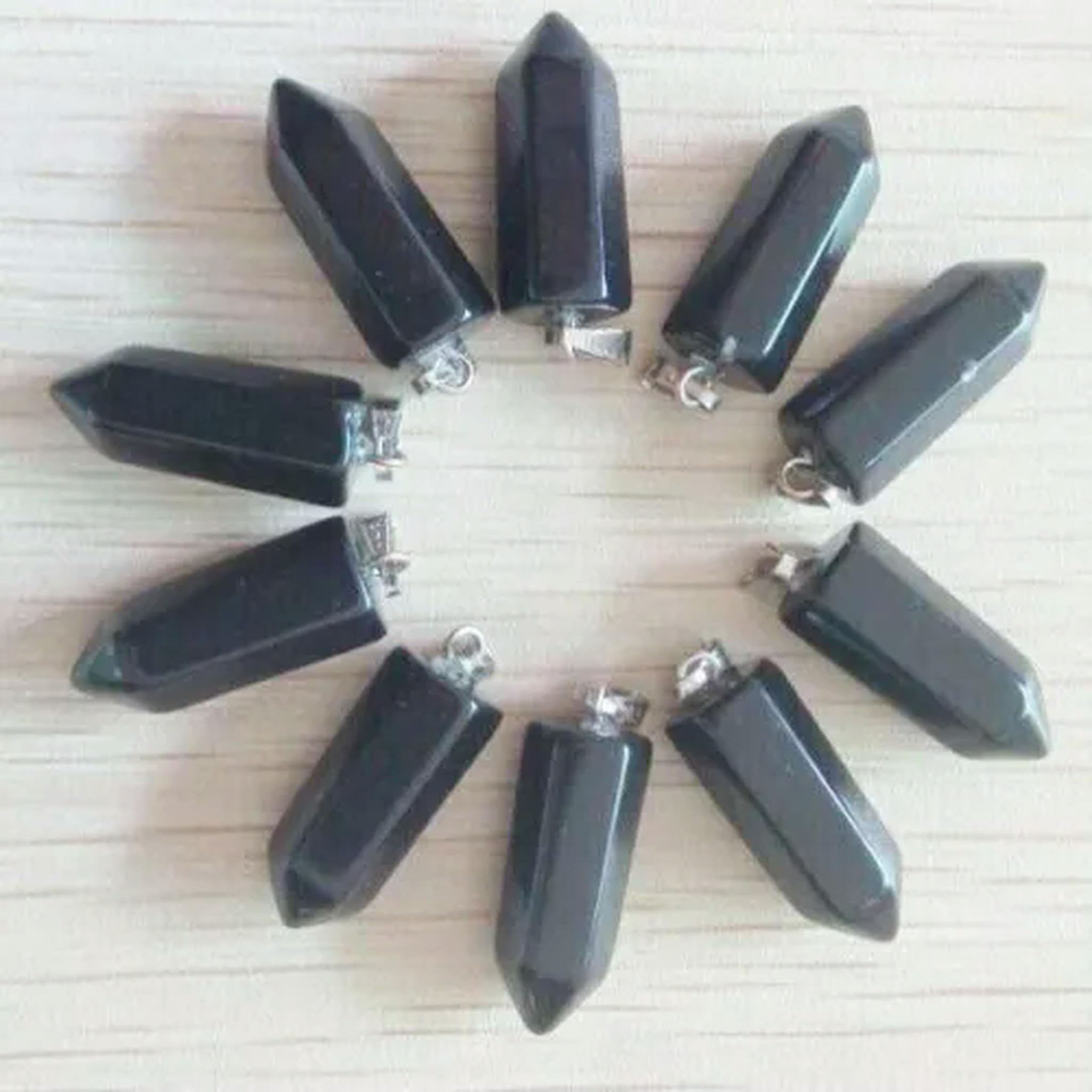 Pendentifs pierre naturelle onyx noir pour fabriquer des cadeaux originaux