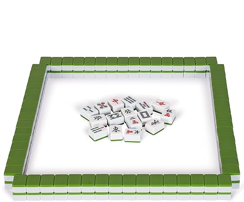 Miniatura 56 de Yellow Mountain Imports - Set de Mahjong chino, marfil clásico, con 146 fichas pequeñas de color marfil, estuche de vinilo, indicador de viento