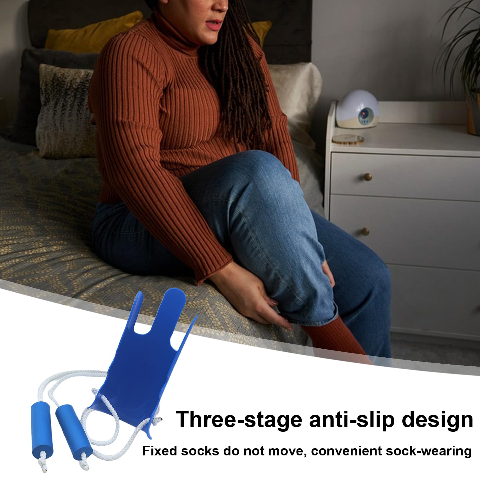 Enfile-chaussettes Pour Personnes âgées Ou à Mobilité Réduite - Bleu Ou Gris, Tissu éponge