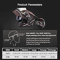 Vista 7 de Casco de cara completa abatible para motocicleta con doble visera solar, aprobado por ECEDOT, casco de motocross para scooter, turismo, bicicleta