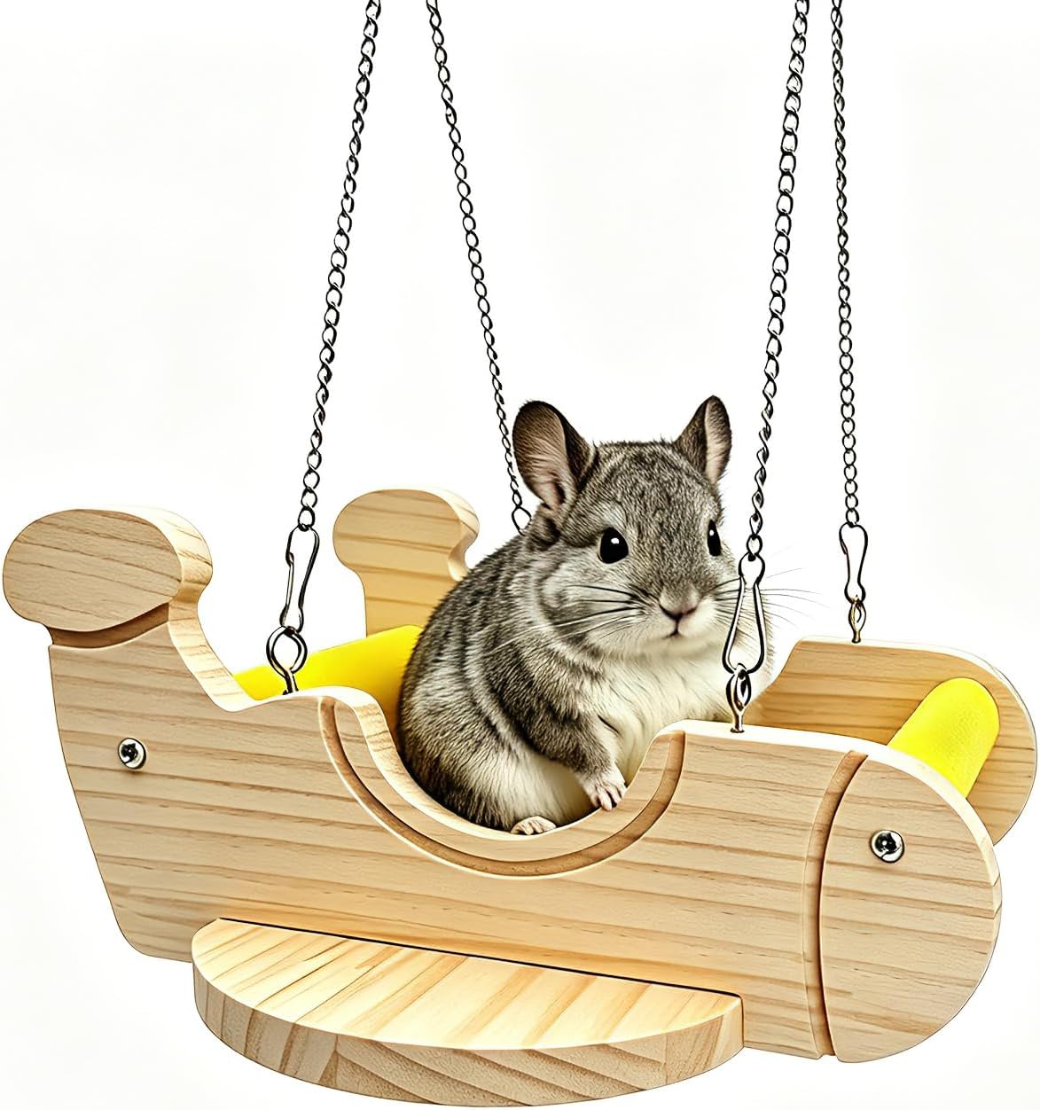 Chinchilla Toys Wooden Hammock Airplane Swing Hanging Perch Cage