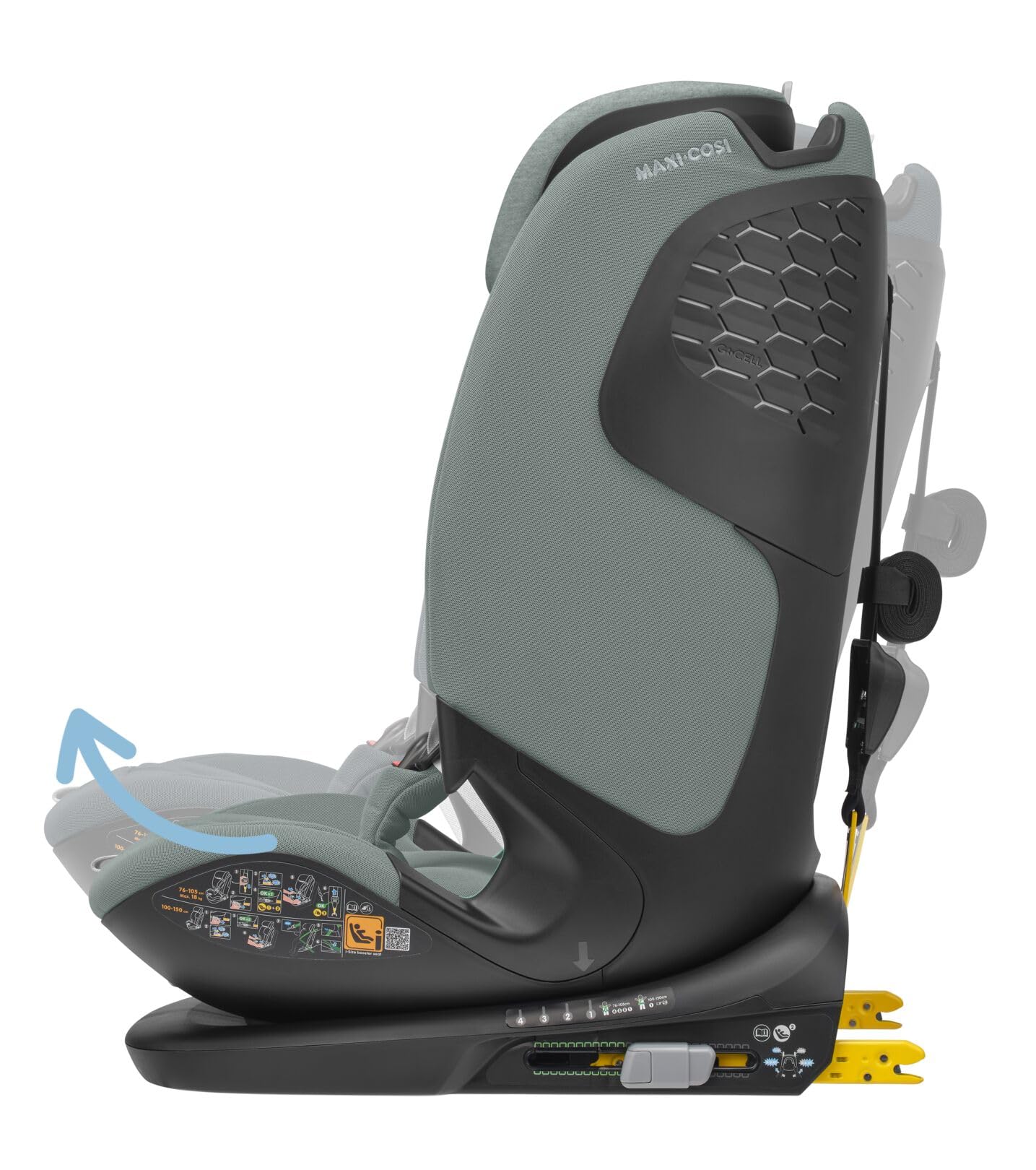 Maxi-Cosi Titan Pro² i-Size, Seggiolino auto per bambini, 15 Mesi- 12 Anni (76-150 cm), ClimaFlow, Cinture easy-in, Cuscini di sicurezza AirProtect, G-CELL, Reclinabile 4 posizioni, Authentic Grey