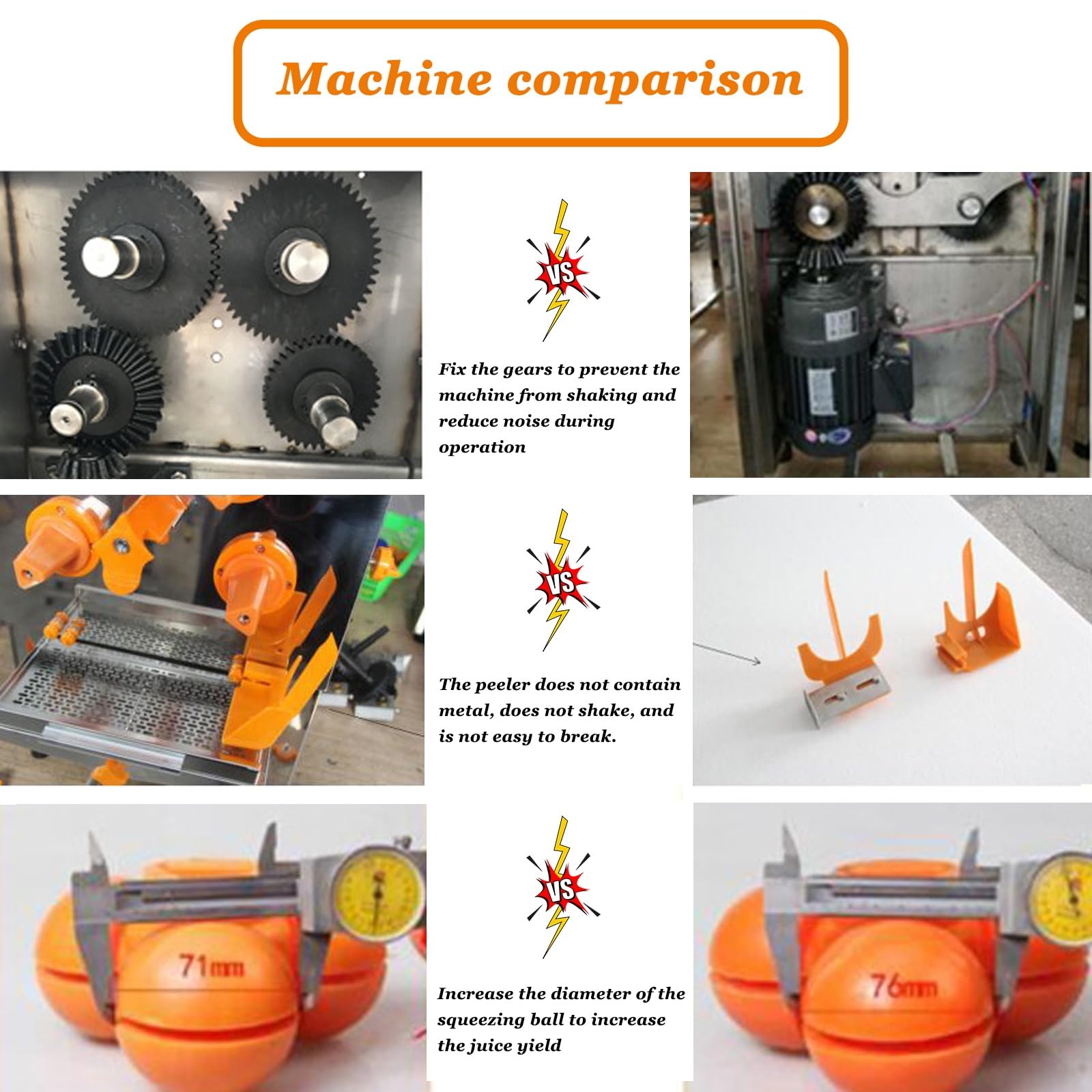 Estrattore di Succo Elettrico Commerciale per Frutta Fresca, Estrattore di Succo Ad Alta velocità, Spreme 40 Frutti al Minuto, Ideale per Arance E Altro, Non Richiede Sbucciatura.