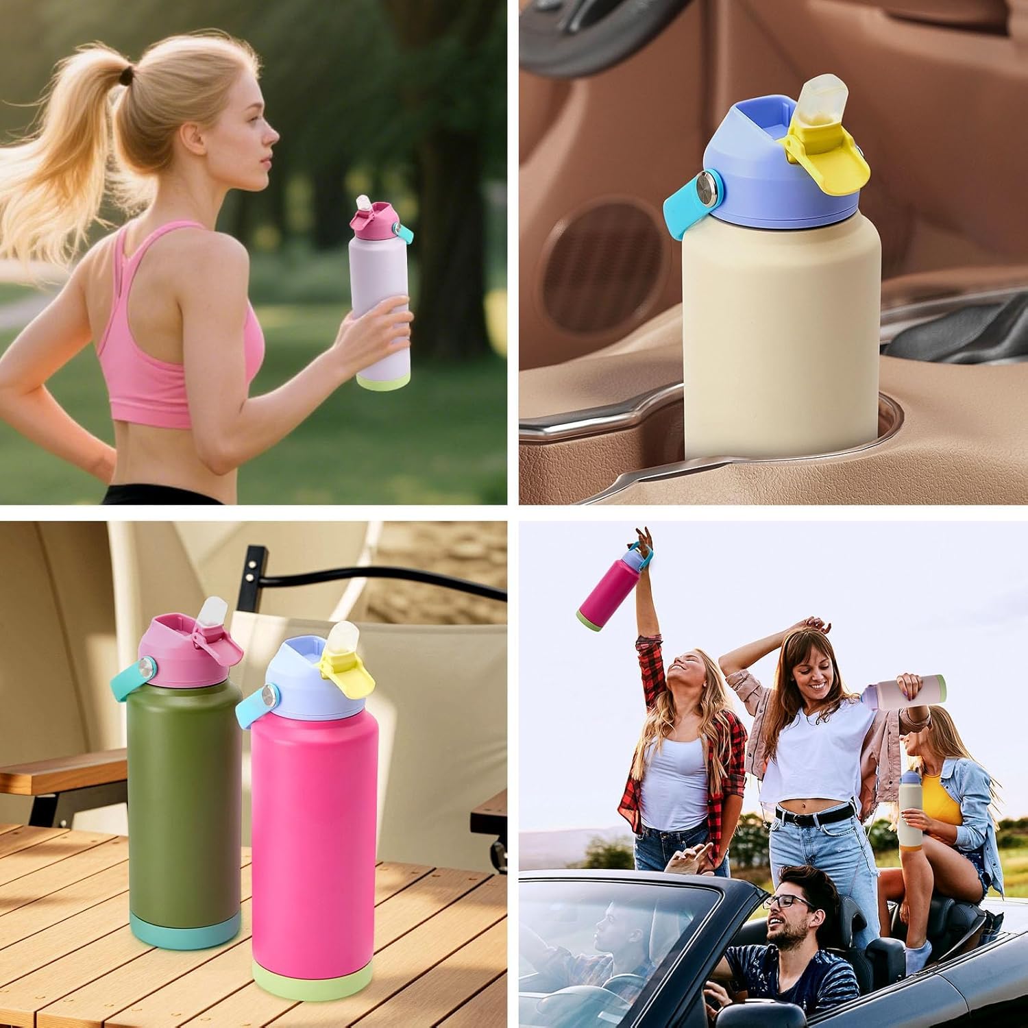 40 oz Modern Insulated Water Bottle with Handle, Flip-Top Straw Lid, Stainless Steel, Vacuum Double-Walled Leak-Proof BPA-Free Tumbler Mug, Fits Cup Holder for Travel Sports Office,Lavender - Image 7