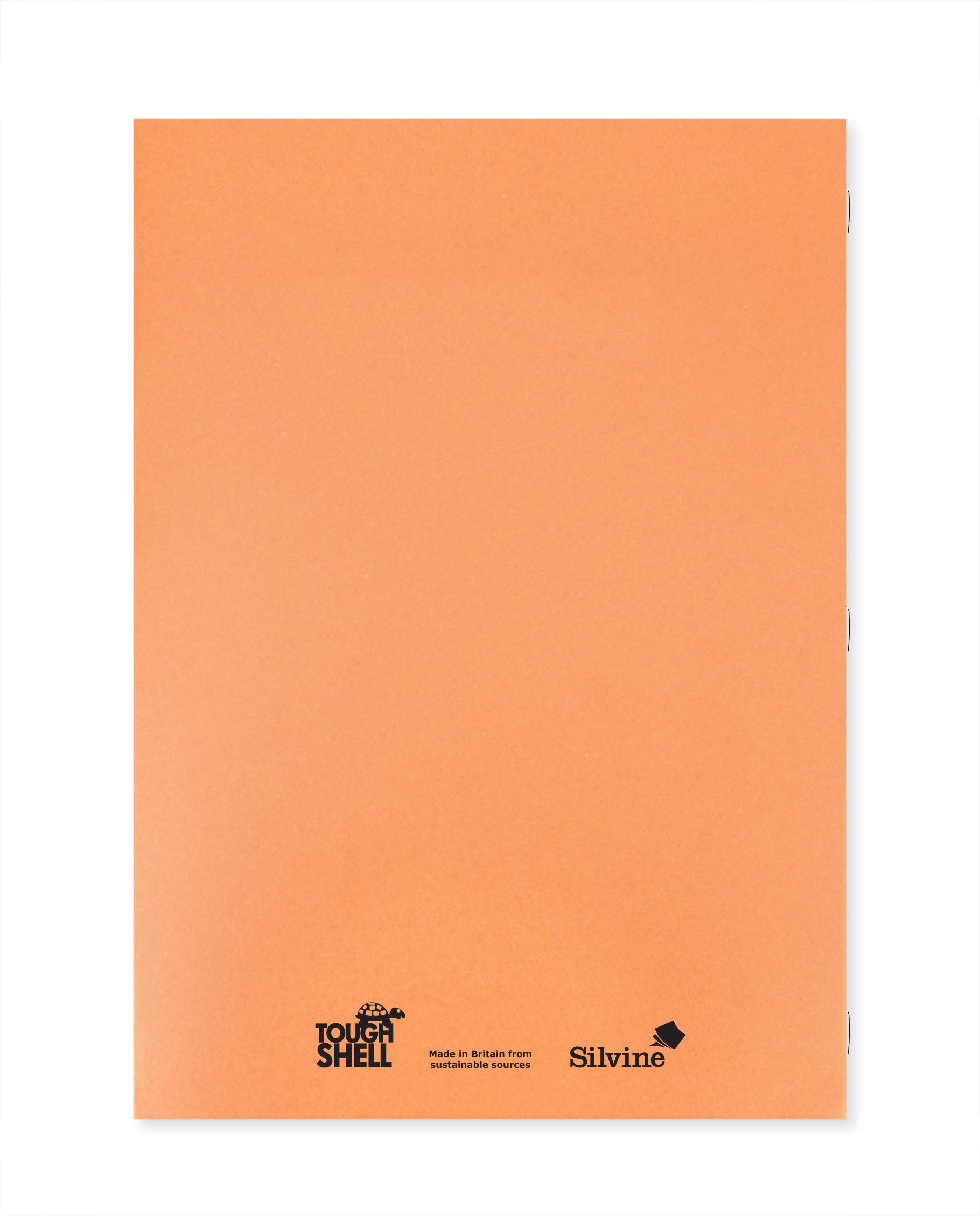 Silvine Tough Shell Schulheft, A4, 80 Seiten, 7 mm kariert, orange, laminierter Einband, 50 Stück