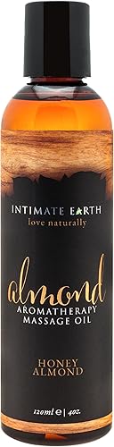 Intimate Earth Aceite de masaje, almendra, 4 onzas