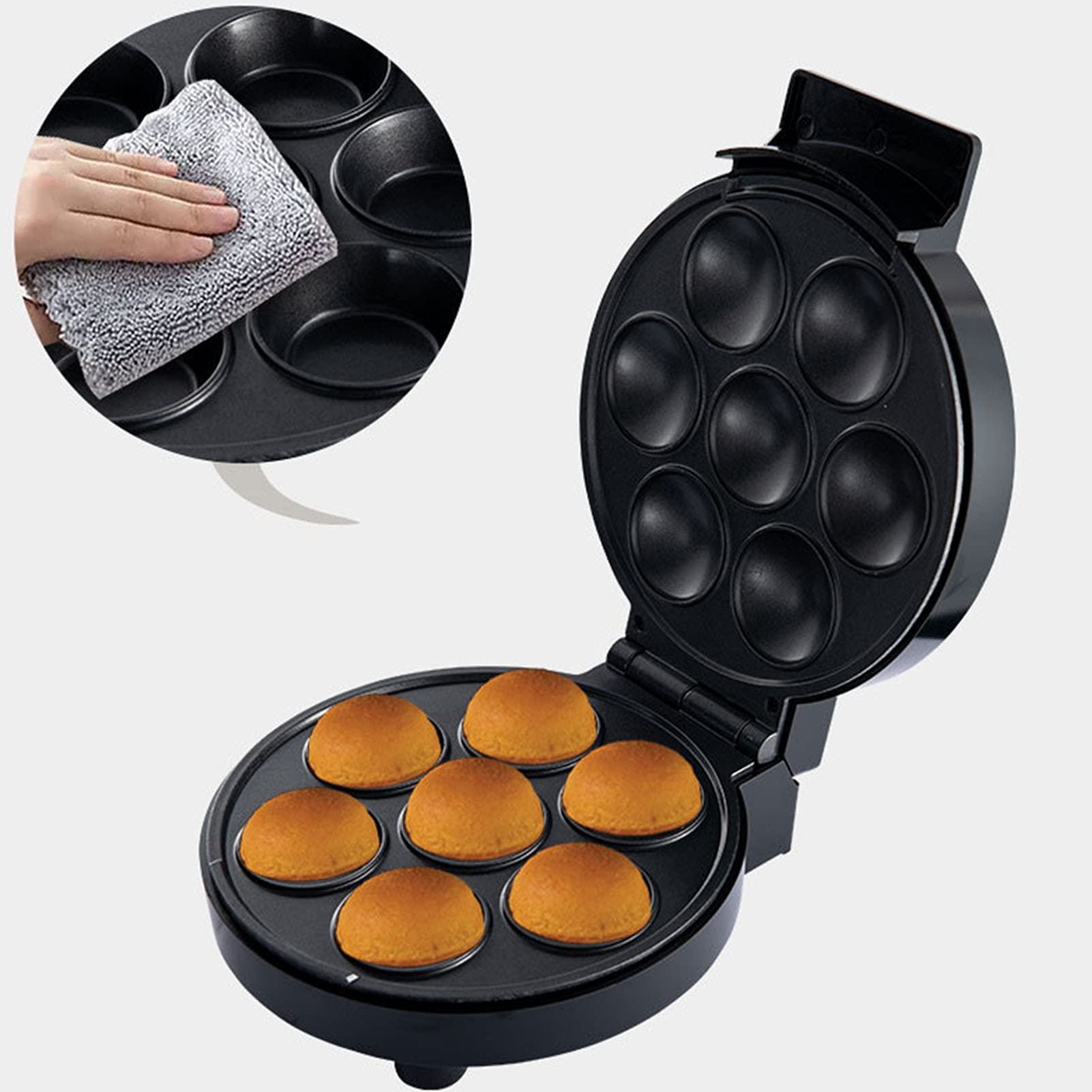Cupcake Maker, Elektrische Kuchenmaschine, Zum Backen Von 7 Cupcakes, Gleichmäßig Erhitzte Antihaftbeschichtete Platten, Backform Für Spaß Beim Backen, Frühstück, Küche