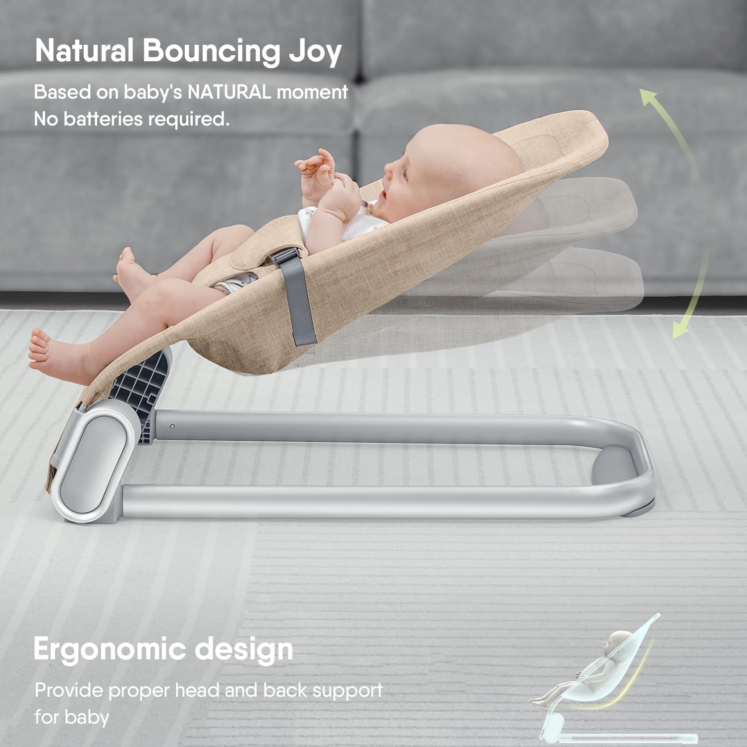 Baby Bouncer Seat for Infants, BabyBond Baby Bouncer with Sturdy Base