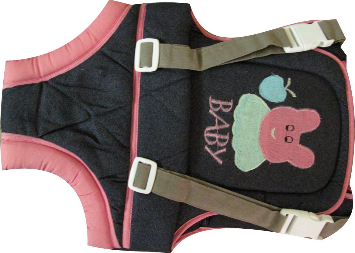 Comfortable Portable Kangaroo Bag & Buckle Straps Baby Carrier (3-9 Months Baby)-Black & Pink-image-47