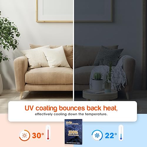 Miniatura 6 de Cortinas opacas para dormitorio (79 x 58 pulgadas), persianas 100% opacas, sin taladro, con cinta de velcro, cortinas opacas para ventanas de