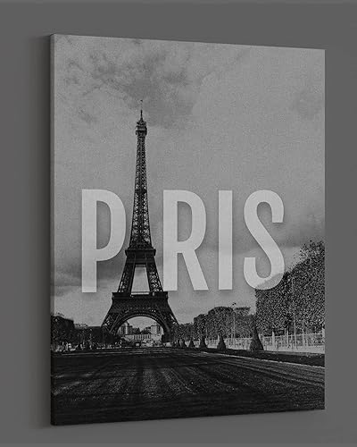 Miniatura 4 de Arte de pared blanco y negro de la Torre Eiffel de París, decoración de habitación de Francia, destino de viaje urbano, decoración del hogar, gran