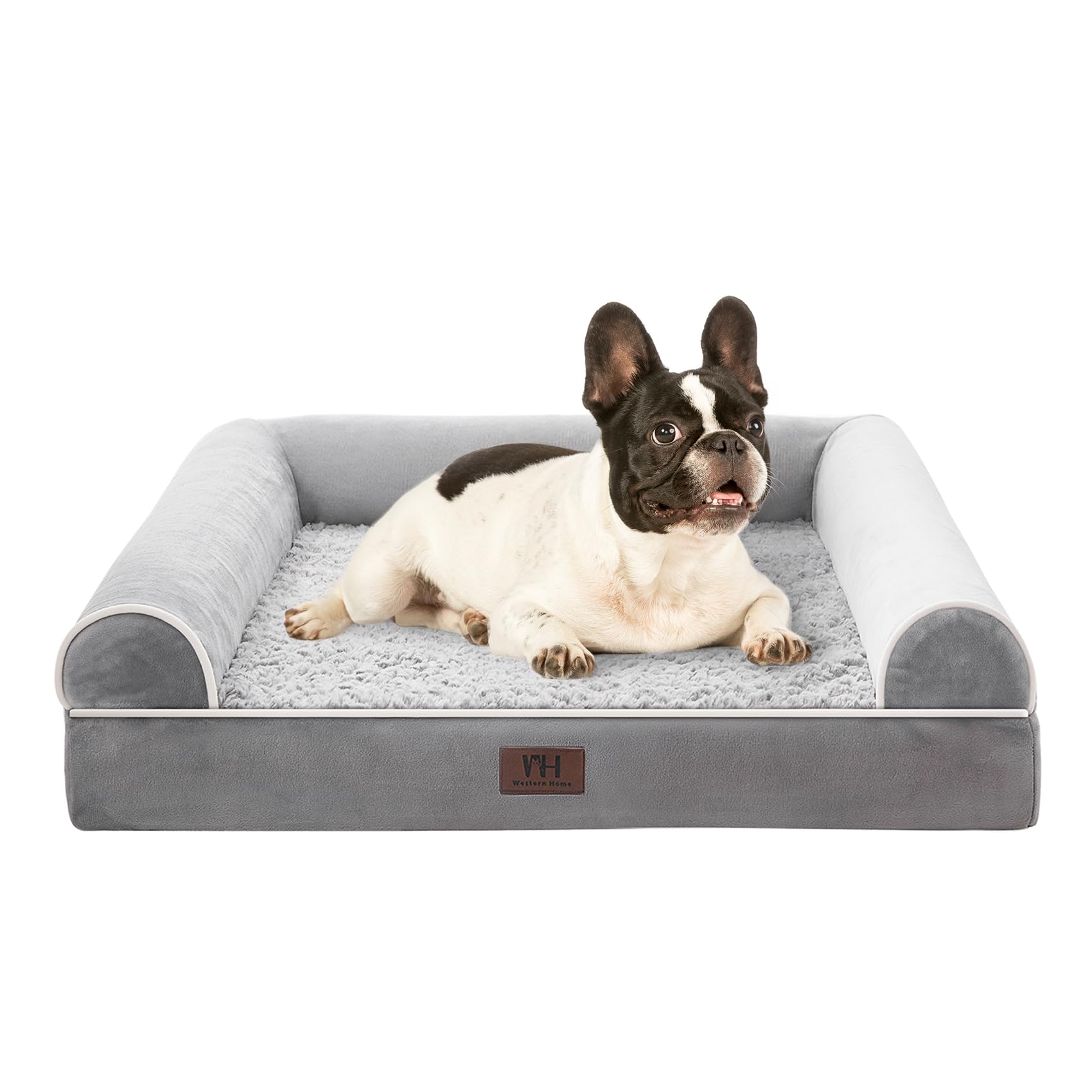 WESTERN HOME Hundebett Grosse Hunde Hundekrbchen Mittelgroe Hunde,  Orthopdisches Hundebett Abwaschbar Mit Rand Grau 71x58x16 cm : Amazon.de:  Haustier