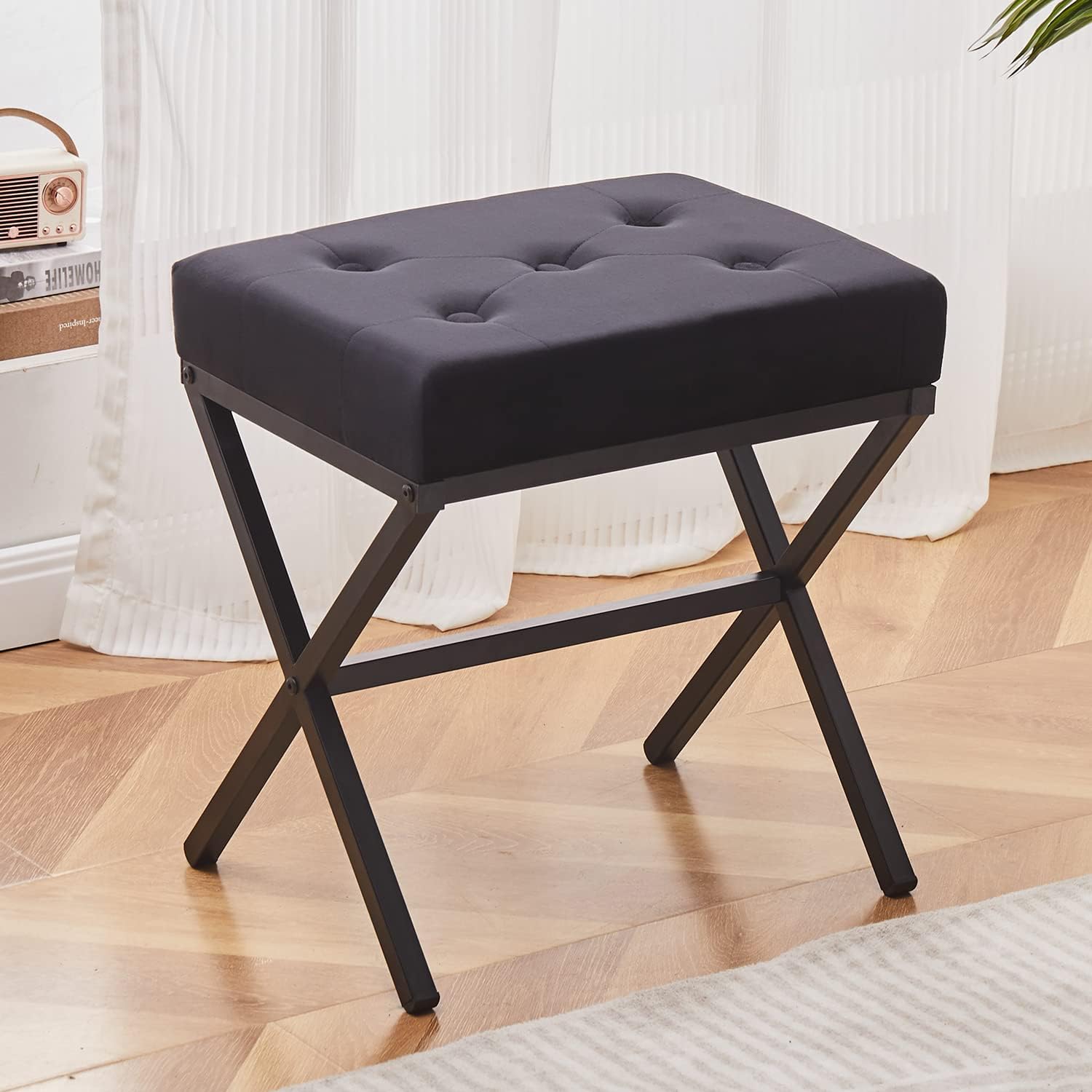AOLEEHUAN MidCentury Modern X Stool Ottoman Chair Elegant