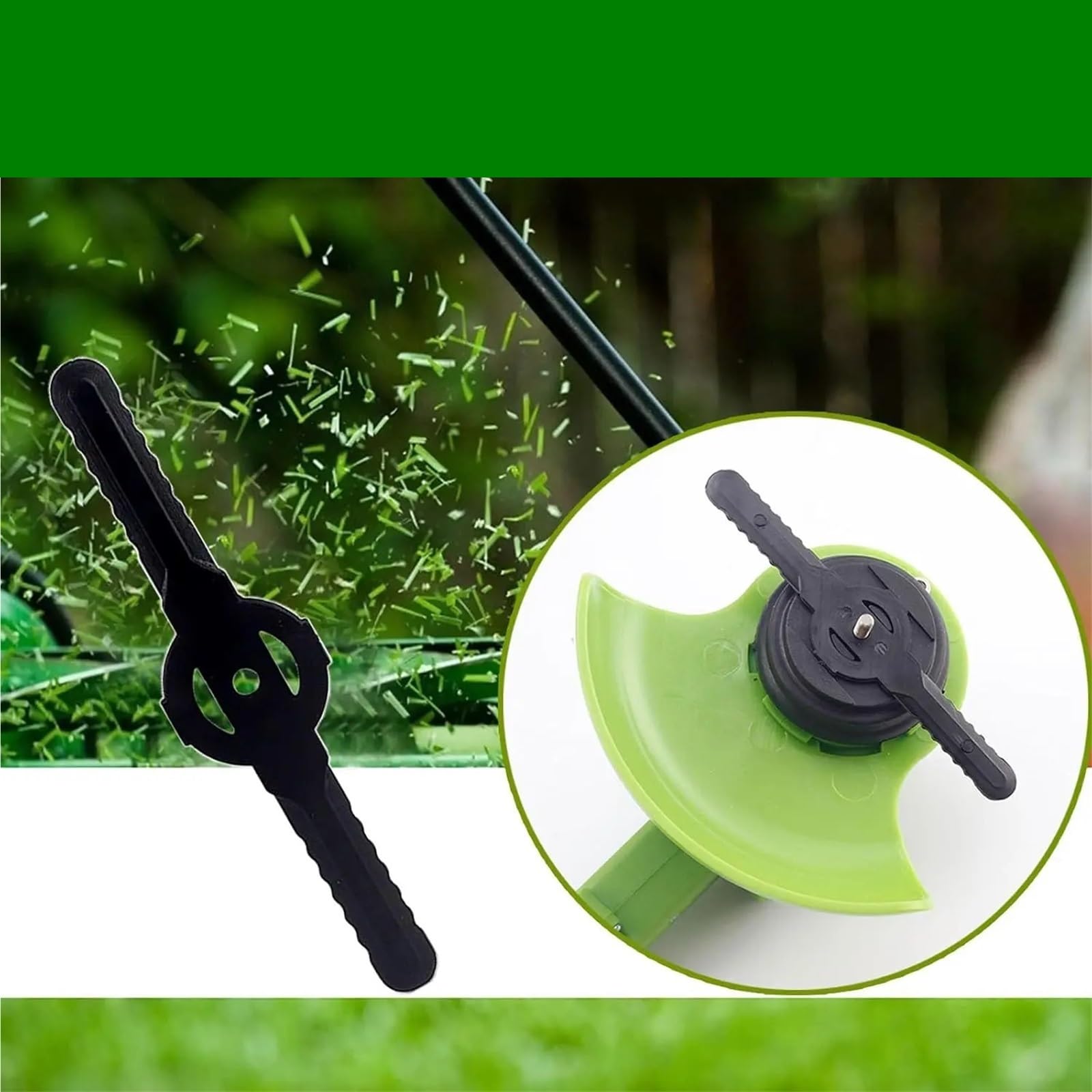 Rasentrimmer-Klingen aus Kunststoff, 200 Stück, Universal-Kunststoff-Trimmerklingen, Rasenmäher, Garten, Unkraut, Grasschneider, Klinge, Elektrowerkzeug, Ersatzteile, Zubehör
