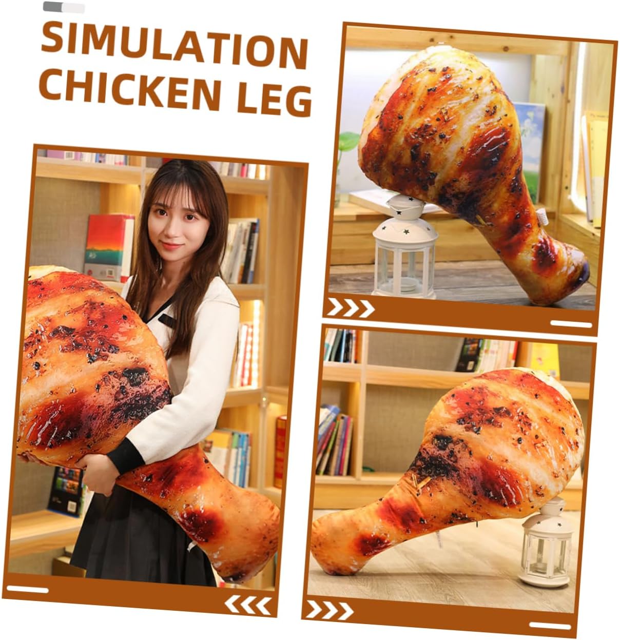 Garneck Realistic Chicken Leg Pillow 3D Simulation Pillow for Boys and Girls for Home