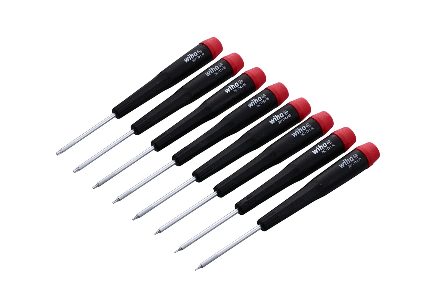 Wiha Screwdriver Set, 26199 8-Piece Slotted & Phillips Canvas Pouch & 26791 8-Piece Precision Torx T1-T8 Red/Black Set