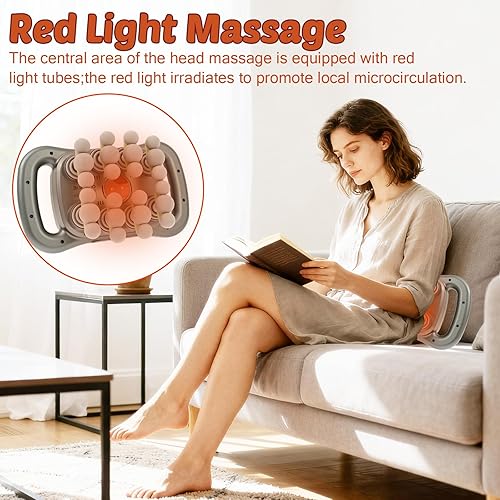 Miniatura 9 de Pistola de masaje de 24 cabezas de tejido profundo, pistola de masaje de múltiples cabezales con 3 modos y 30 intensidades, empuje de 88.2 lbs,