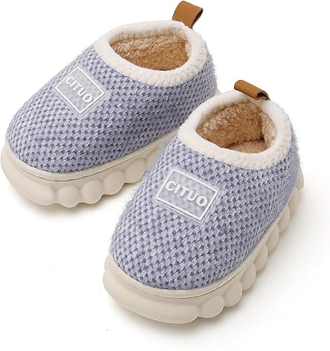 Miniatura 5 de WILLFUN Pantuflas de forro polar unisex para niños y niñas, zapatos cálidos de invierno para interiores y exteriores para niños pequeños