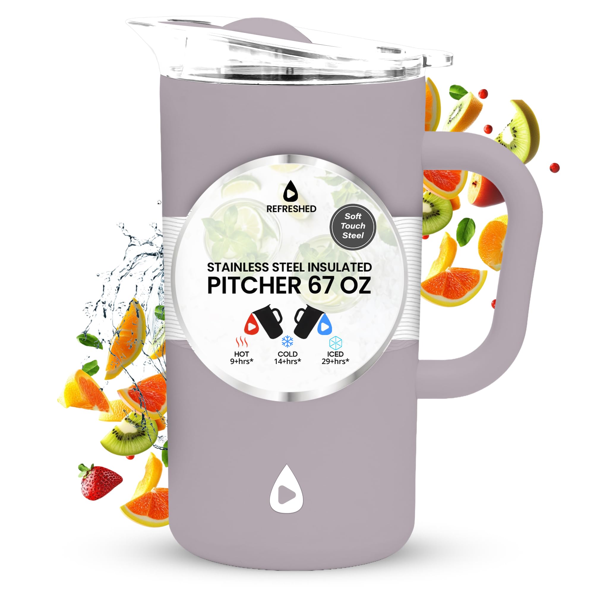 Amazon.com: Stainless Steel Insulated Pitcher With Lid - 67oz