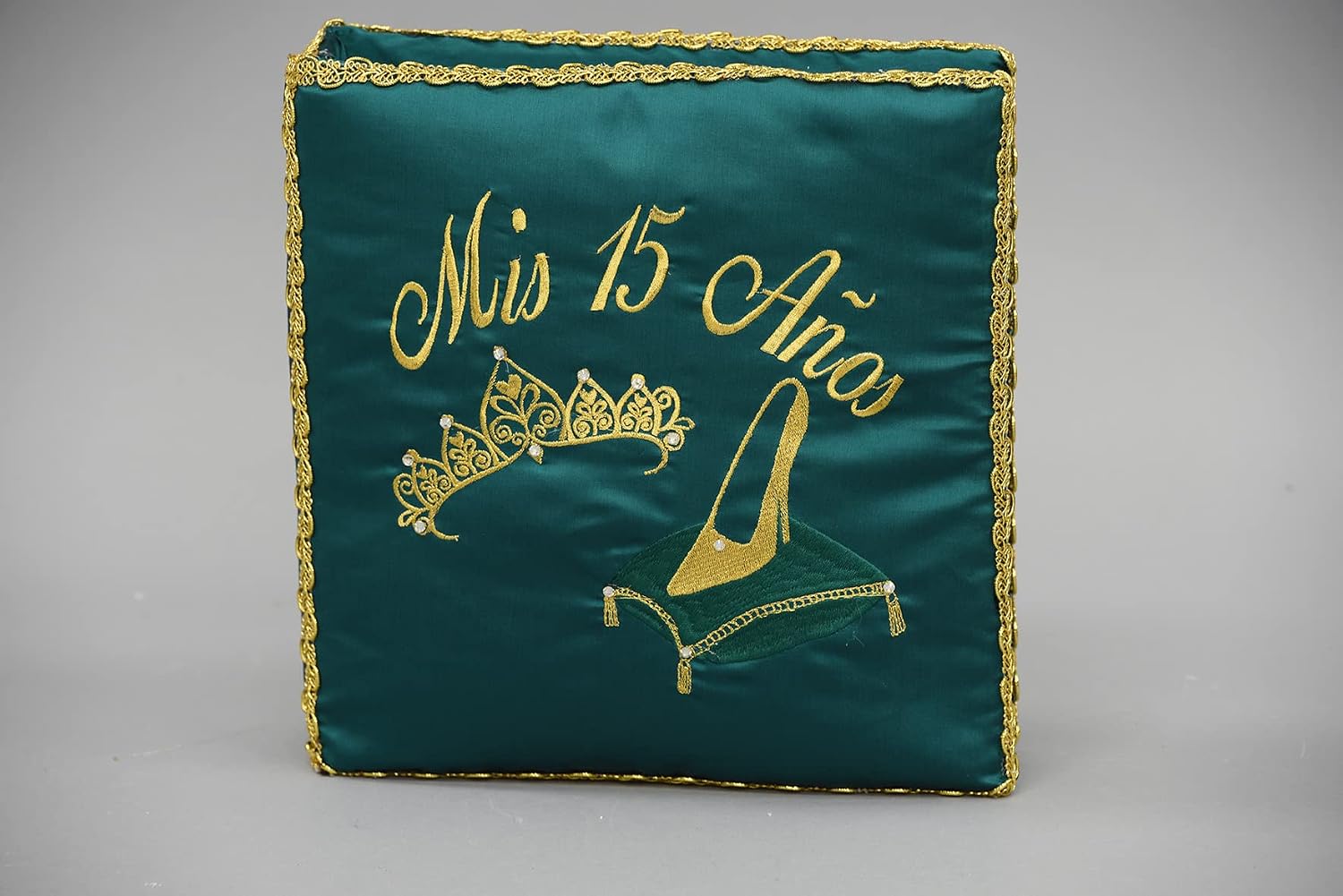 A&C Quinceanera Accessories Pillow, Bible Theme, 12 inches x 12 inches, Green, Soft, Pill Resistant, Custom, Indoor Use, Decorative Accent for Special Events