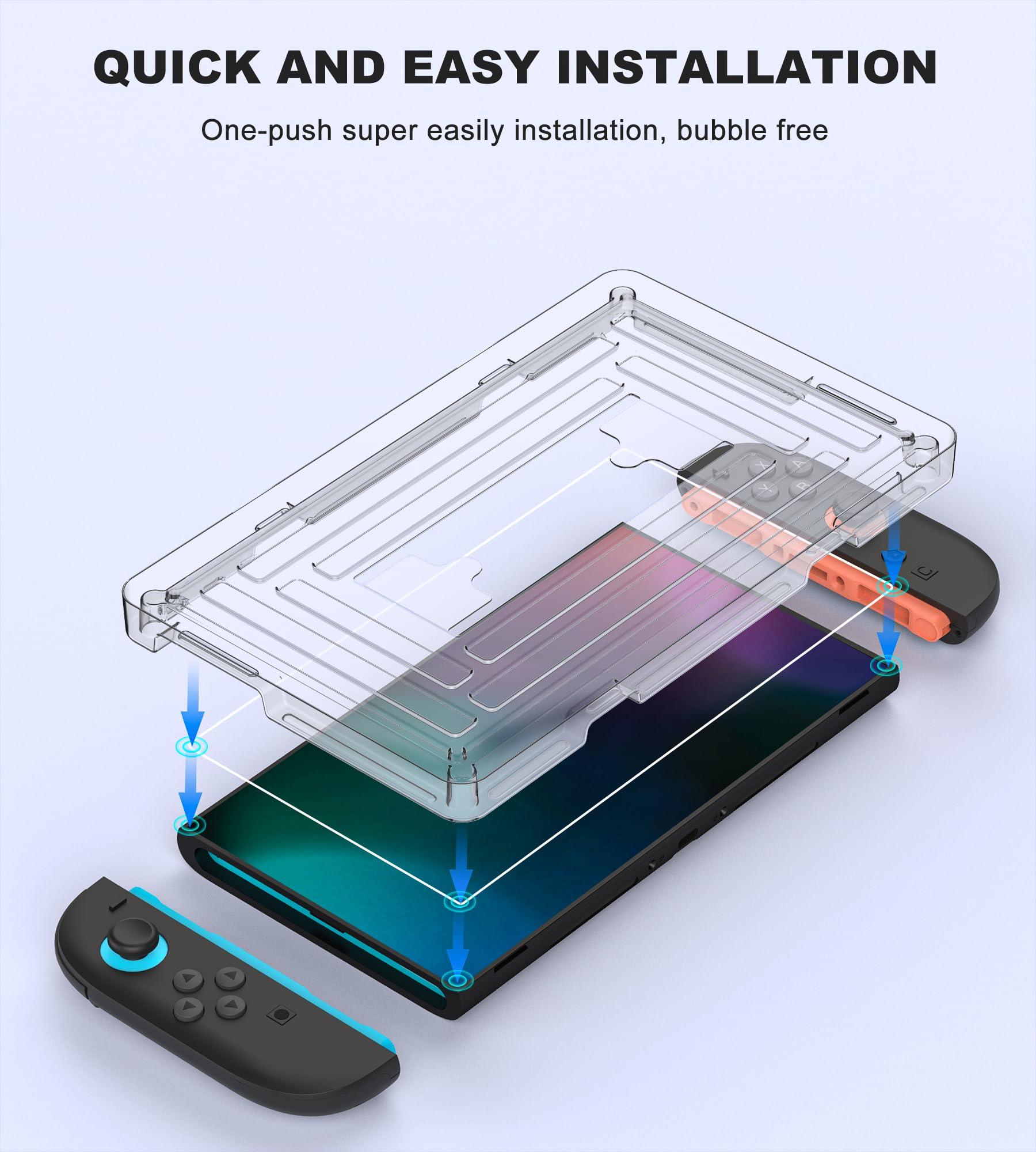 Switch 2 Cristal blindado para Nintendo, Switch 2, protector de pantalla de vidrio templado 9H, 2 unidades con marco de alineación, irrompible y resistente a los arañazos, Switch 2 accesorios, Switch