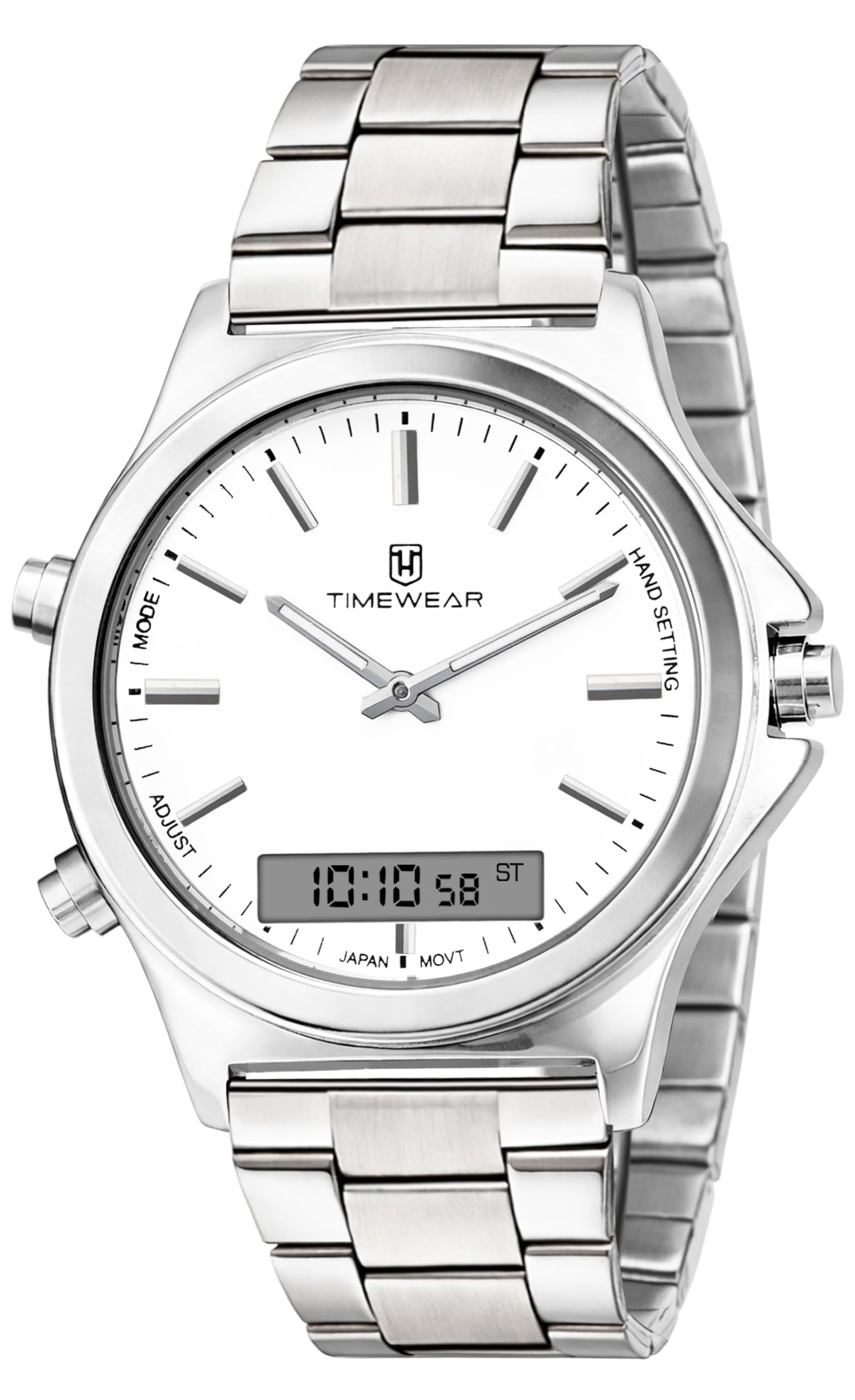 Analog Digital Dualtime, Alarm Clock, Date Display, Two time Zones, Quartz Watch for Men-image-24