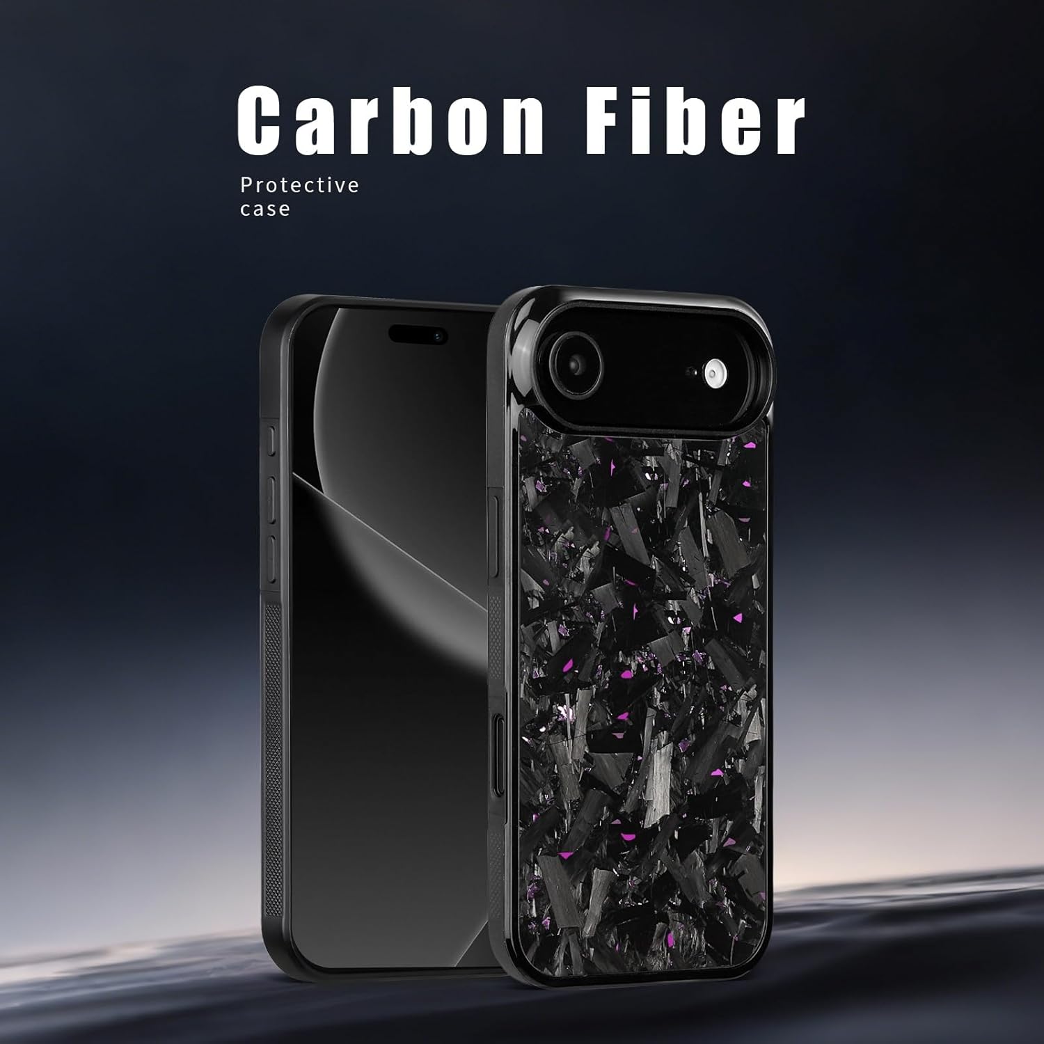 Forged Carbon Fiber Case for iPhone 17/17 Air / 17 Pro / 17 Pro Max, Slim Aramid Texture Protective Cover with Magnetic Wireless Charging Support(Purple,17 Air)