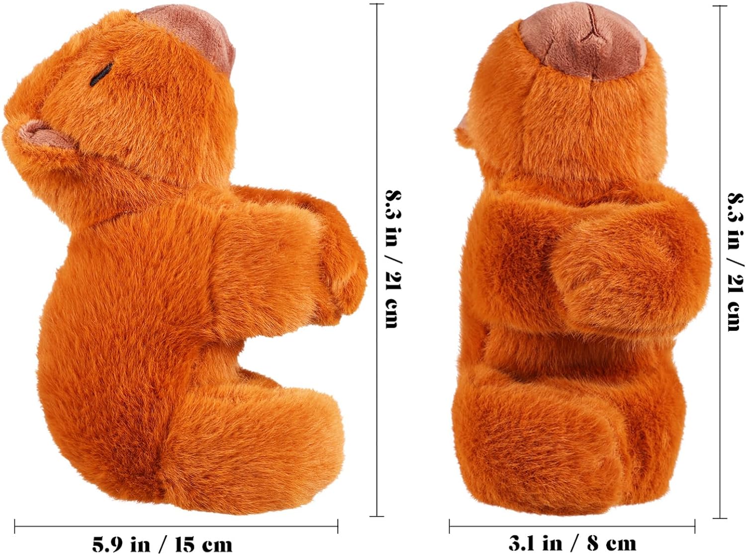 Abaodam Capybara Plush Slap Bracelet, Stuffed Animal Cuff Wristband for Kids, Cute Cartoon Capybara Animal Hugger for Dress Up, Party Favors