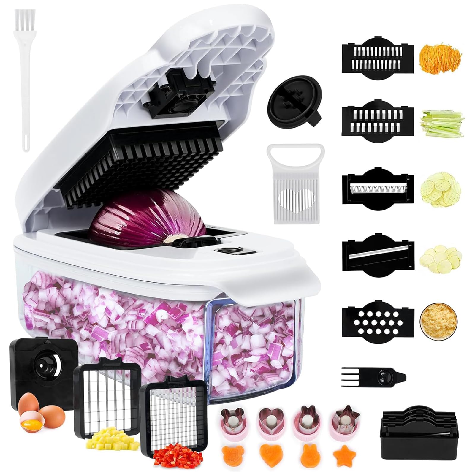 AISHUJIE 13-in-1 Vegetable Chopper, Box Chopper for Vegetables | Manual vegetable chopper…