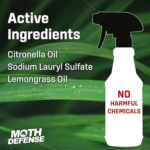 Miniatura 3 de Exterminators Choice Spray de defensa de polillas, 32 onzas líquidas, citronela natural y citronela, espray para polillas, seguro para niños y
