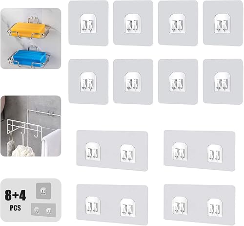 Gancho adhesivo de esquina para ducha, soporte multiusos de hierro soporte de cesta de baño adhesivo de pared, colgador de estante de almacenamiento