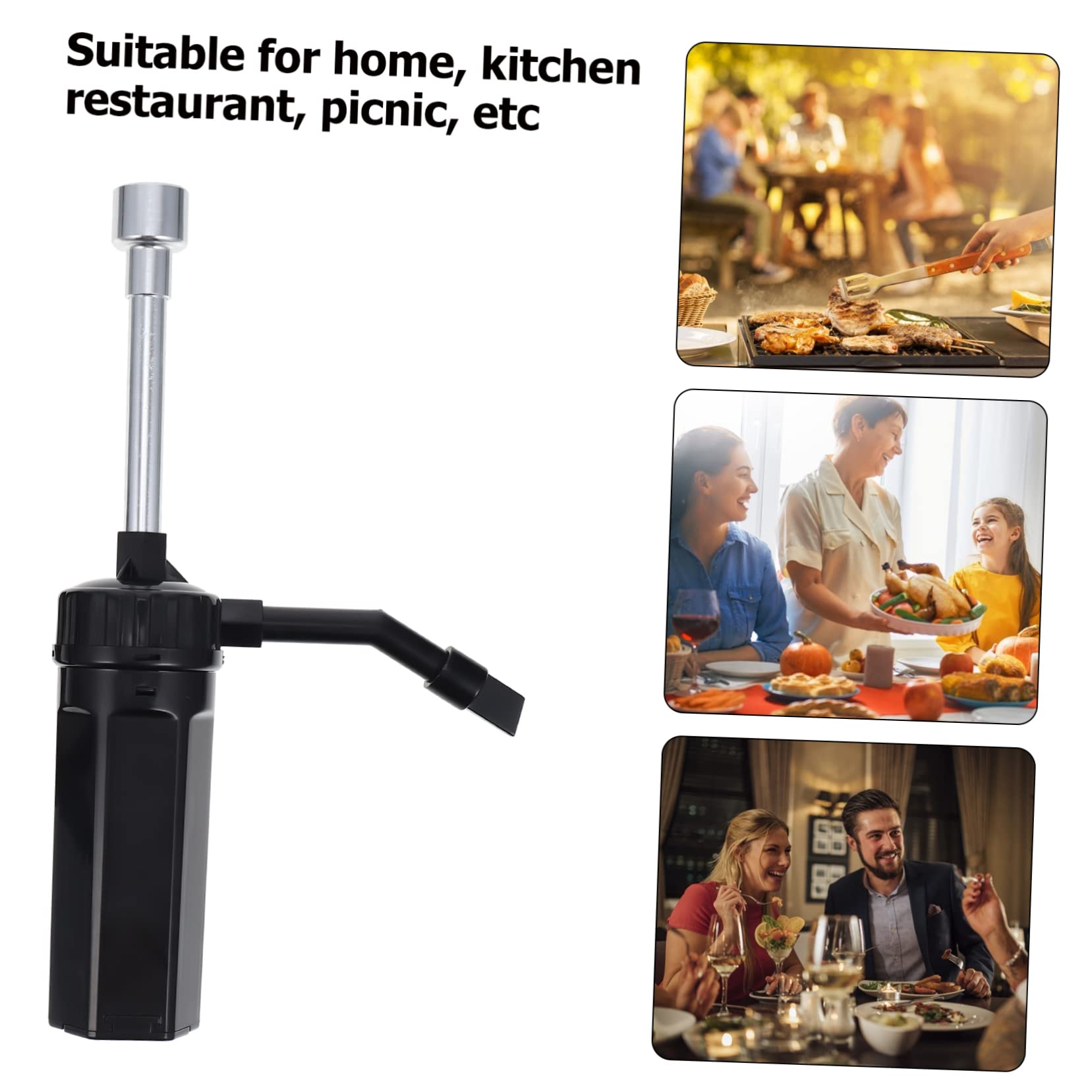 Totority 1Pc Portable Smoker Infuser Reusable Food Smoker with Extension Tube for Salmon Steak Cocktails Kitchen Supply for Outdoor Restaurant and Home Use