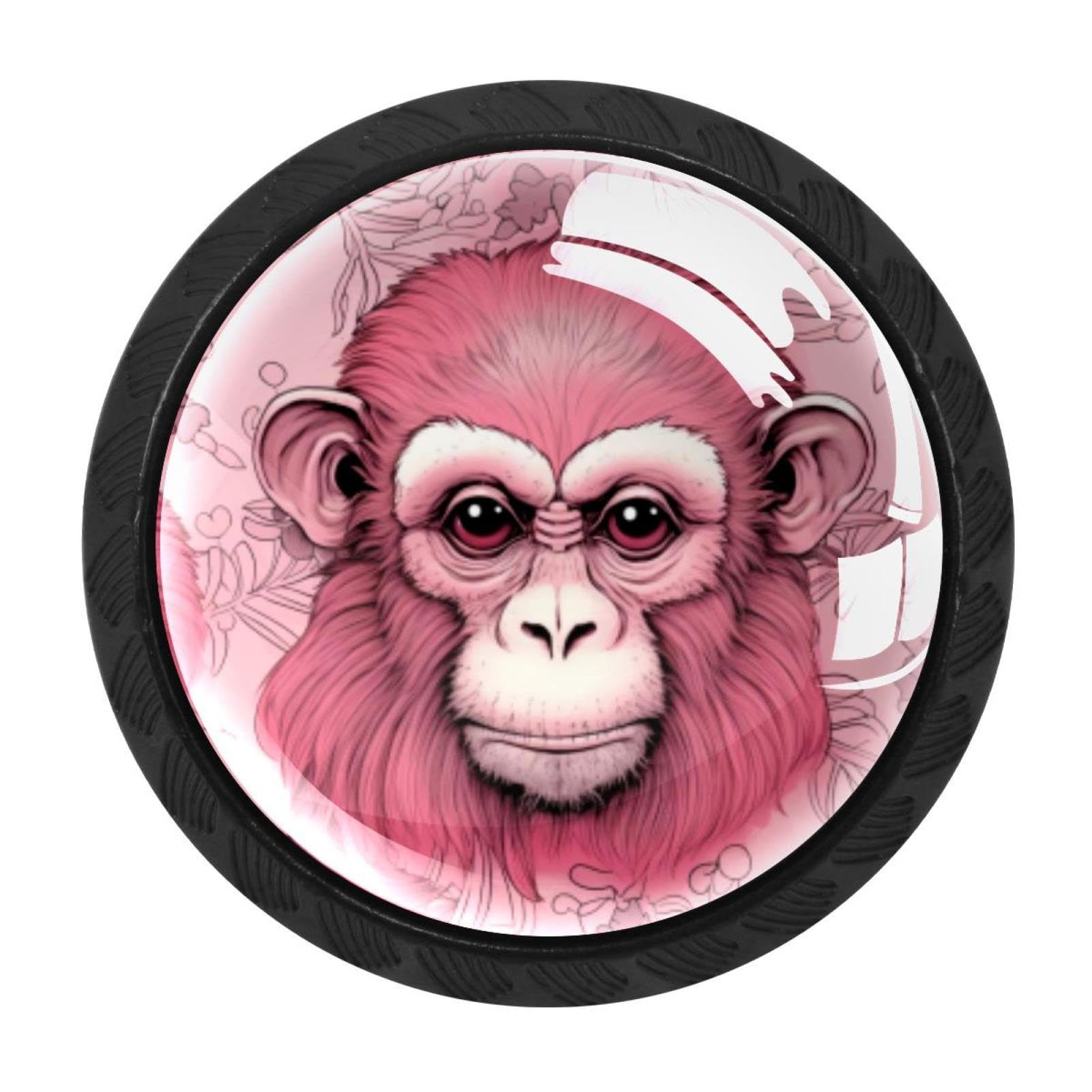 Chenzzzz Multicolored 20 4 Pieces Pink Monkey Orangutan Kitchen Cabinet Knobs Drawer Knobs Dresser Knobs Black Knobs Drawer Pulls Dresser Drawer Handles Knobs For Dresser Drawers