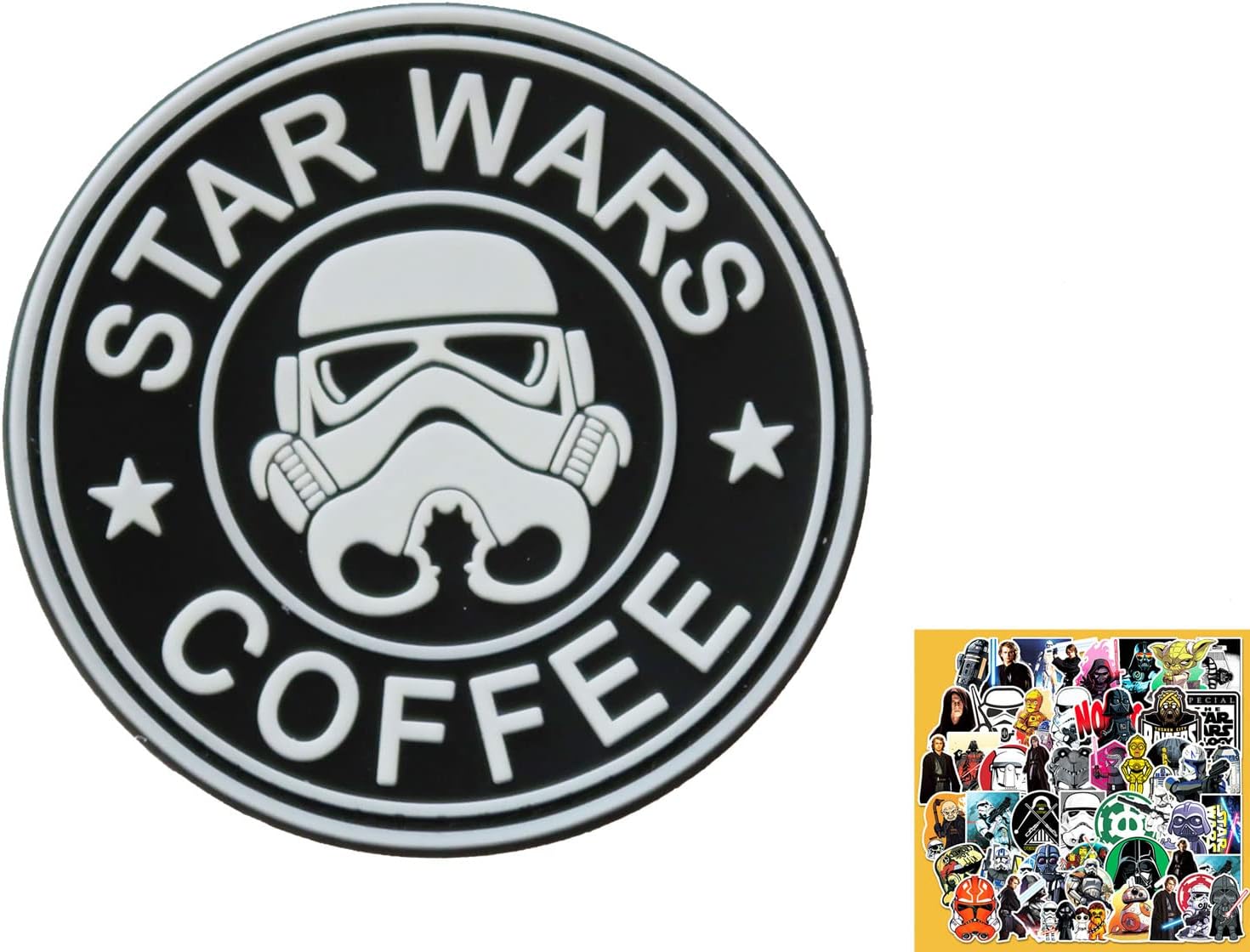 Star Wars Coffee スターウォーズ コーヒー ホワイト ワッペン ベルクロ パッチ ミリタリー サバゲー ファッション アメリカ Gun With Star Wars Coffee 白 いよいよ人気ブランド