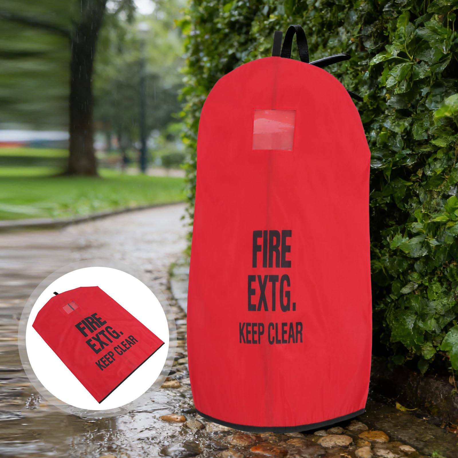 Bolsa Protectora para Extintor de Incendios 75X100 CM Resistente a Intemperie y Polvo, Cubierta Roja para Extintores de 50 Kg, Uso Exterior en Seguridad Industrial y Almacenes