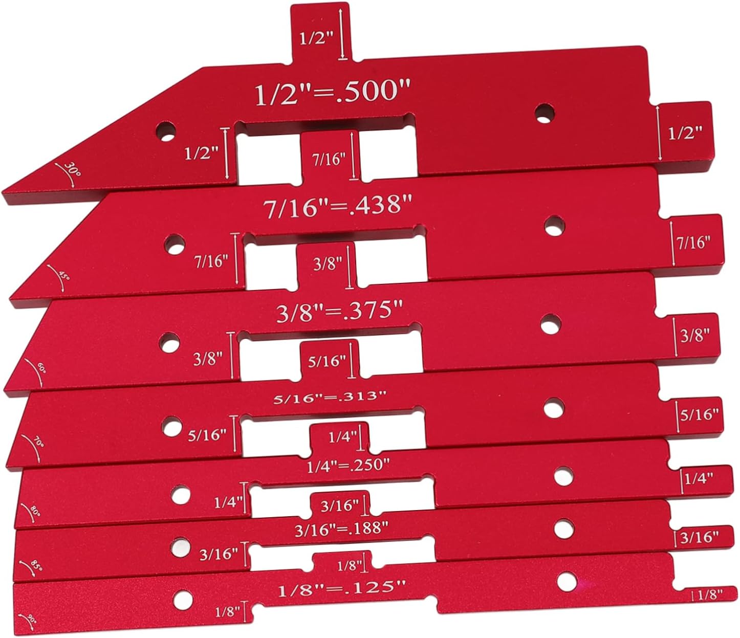Veemoon 7pcs Metric Setup Blocks Router Table Gauge Red Gauge Block for Woodworking Accuracy